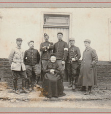 PHOTO UNIQUE POPOTE OFFICIERS DU BATAILLON PRISE LIEUTENANT GUERRE 1914 1918 WW1