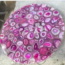 Pink Agate Stone Gemstone Furniture Coffee Table Top Home & Garden Decors
