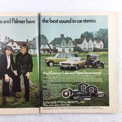 Emerson Lake & Palmer ELP 70s Vintage PRINT AD 2-Page Craig Powerplay Car Stereo - Picture 3 of 6