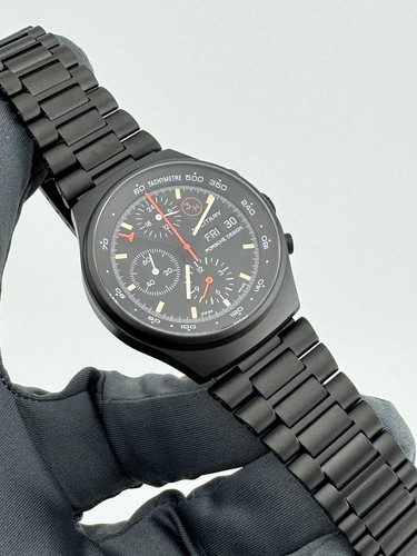 Porsche Design Orfina 7177 Military 3H TopGun AirForce MattePVDBLACK NewOldStock - Picture 17 of 24