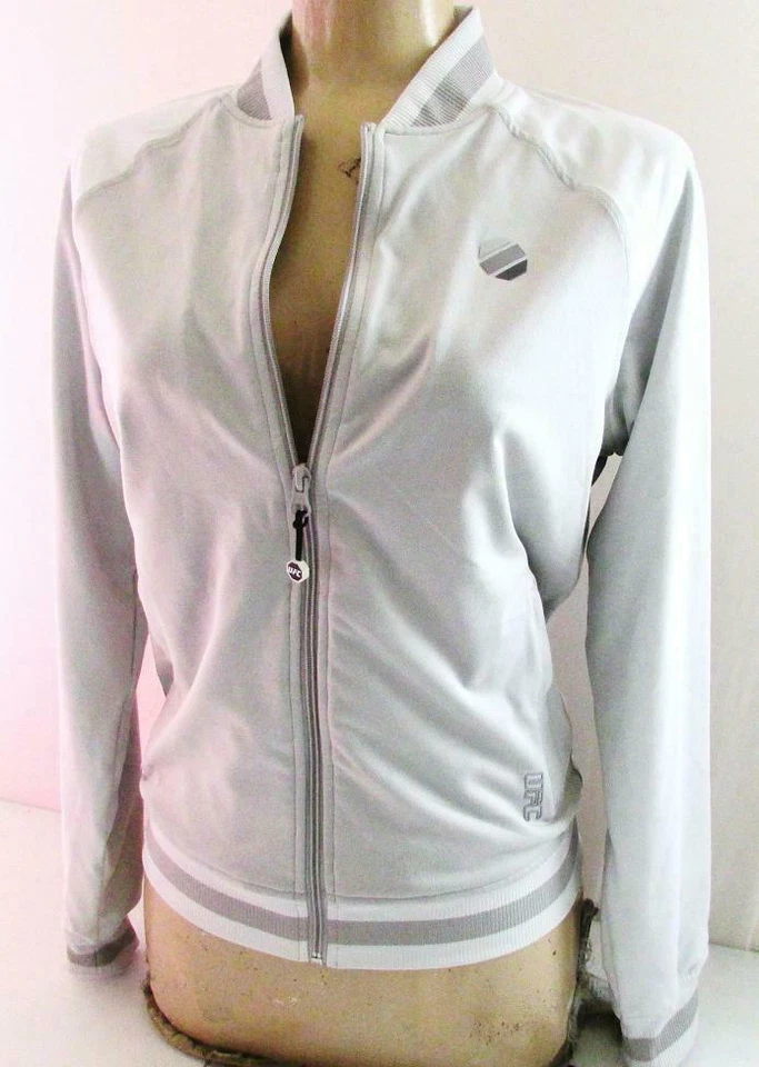 UFC NWT LIGHT GREY JETSETTER TRACK WORKOUT ZIP FITNESS JUNIOR'S SIZE MEDIUM NEW - Image 2 of 4