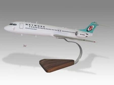 Fokker 100 Network Aviation Version 2 Desk Wood Airplane Model Small Scale 1/100