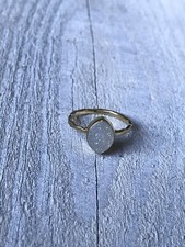 Ring ,women Quartz Silver Gold Plated Size 8 Ring