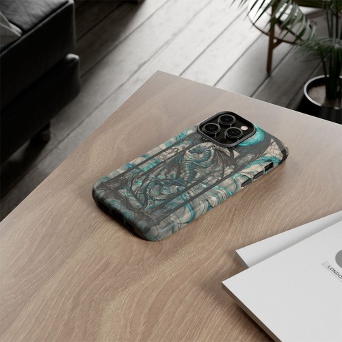 Teal Dragon Stained Glass Phone Case for iPhone, Samsung Galaxy, Pixel - 第 33/175 張圖片
