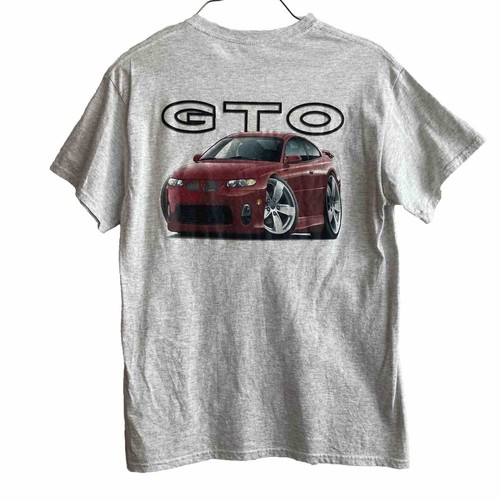 GTO Men's Gray Graphic T Shirt Size 19x28, Great Graphics of Red GTO Car Pontiac