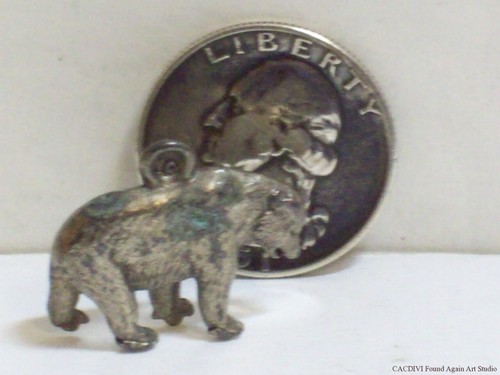 Cracker Jack Metal Bear Prize Vintage Animal Salvaje Dije Juguete Años 20 1930 Antiguo - Imagen 5 de 6