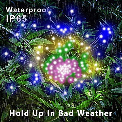 USA 150 LED Solar Firework Lights Waterproof Outdoor Path Lawn Garden Decor Lamp - Picture 4 of 15