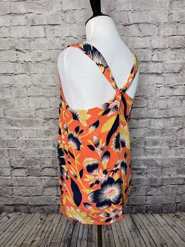 J Crew A7488 Hibiscus Floral Twist Back Racerback Silk Tank Top Size 2 - Picture 7 of 12