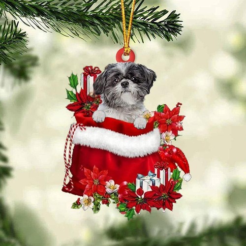 Frohe Weihnachten Hund Ornamente Weihnachtsbaum Hängeschild Statuen Dekoration Anhänger - Bild 10 von 19