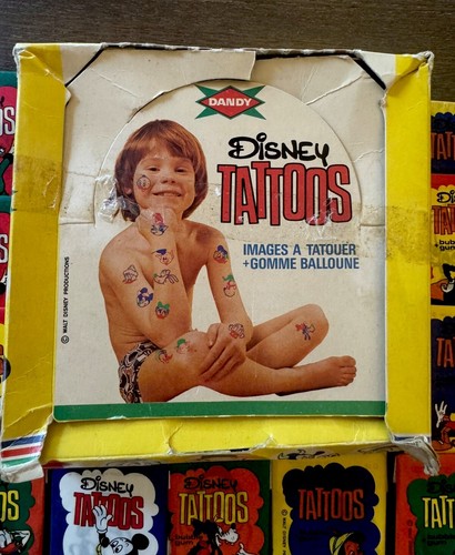 1972 Dandy Disney Tattoos Factory Display Box & 16 Wax Packs (Was BBCE Sealed) - Picture 2 of 4