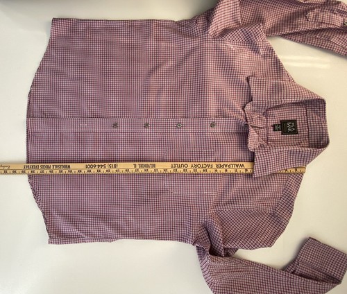 Jos A Bank Herren XL Slim Fit Traveler Lila Kariert Langarm Hemd mit Knöpfen - Bild 6 von 8