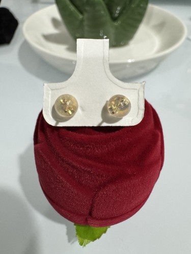 Black Diamond in Real 18k Stud Earrings with Stamp - Picture 3 of 6