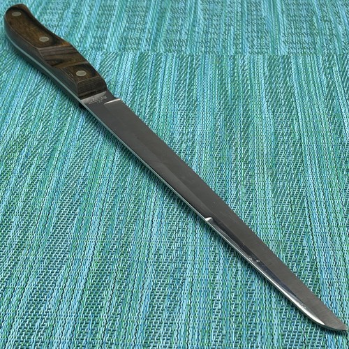 Cuchillo para tallar pan punta de flecha Ekco de colección hoja dentada mango de nogal EE. UU. - Imagen 9 de 9