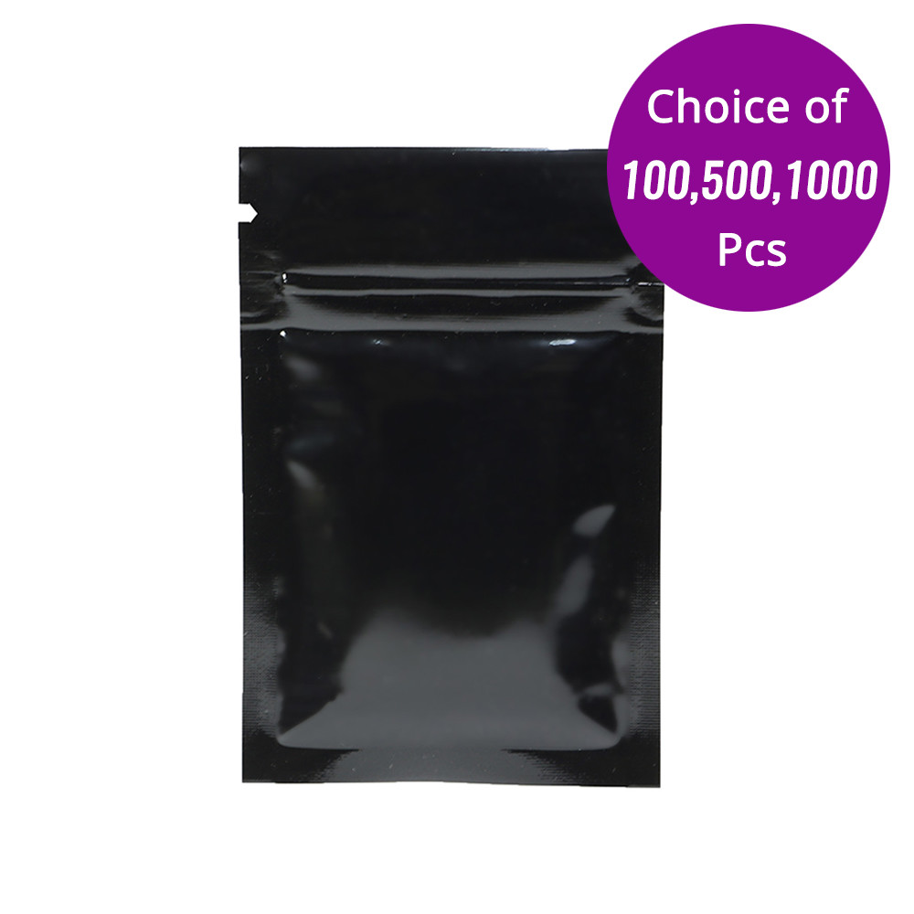 2.25x3.5in Both Sided Glossy Black Foil Mylar Zip Lock Bag w/ Machine B01 Ograniczona SPRZEDAŻ, świetna wartość