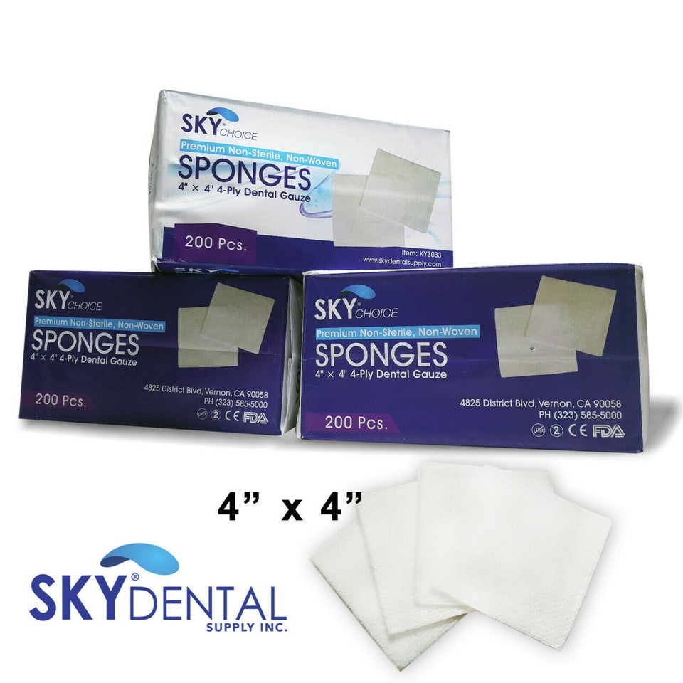 50002000/pack Cotton Gauze 4 Ply Dental Sponge 2x2 or 4x4 Non Woven NS