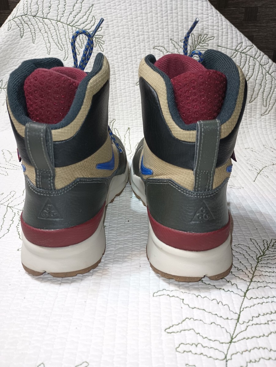 Nike ACG Stasis Kaki Hi Watershield Waterproof Hiking Shoes Bamboo Blue Mens 6.5 View 3