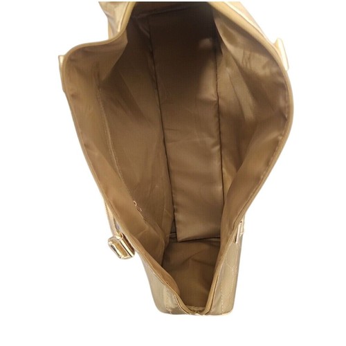 BCBGMAXAZRIA Gold Satchel Top Handle Bag Quilted Designer weekend bag NWT - Imagen 6 de 10