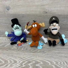 Stuffins Rocky & Bullwinkle Plush Snidely Whiplash Fearless Leader Lot of 3
