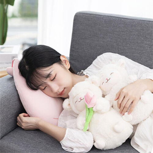 Super Soft Doll Sweet White Sheep Lam Hold Tulip Flower Soft Stuffed Plush D_z8 - Picture 4 of 5
