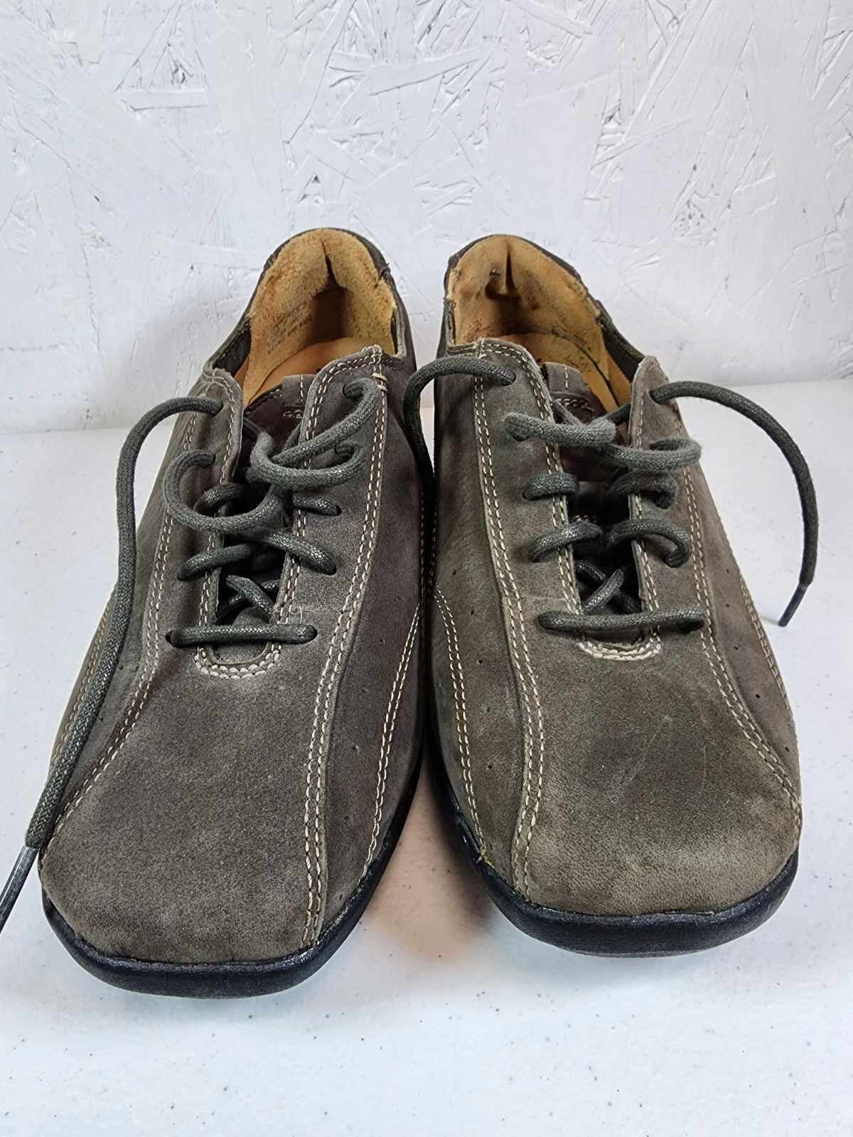 Scarpe stringate Clarks donna non strutturate 8M marrone pelle scamosciata in perfette condizioni molto pulite!!