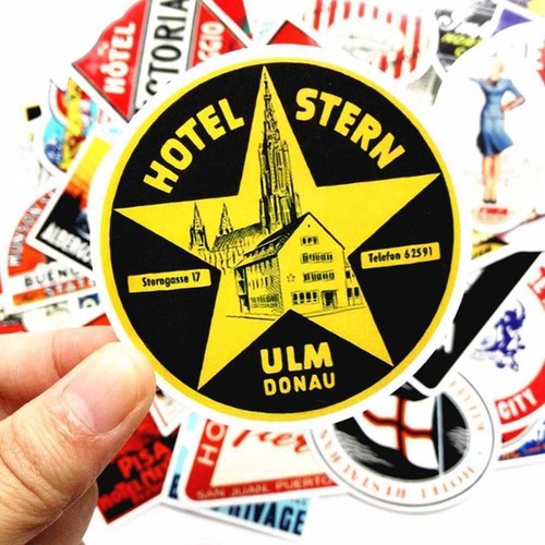 55 Retro Vintage altmodischer Stil Gepäckkoffer Reise Geschenk Aufkleber - Bild 6 von 11