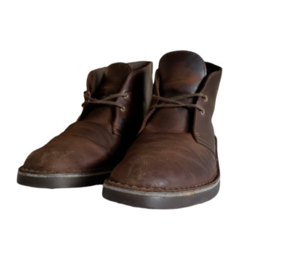 Clarks Chukka Boots Men's Sz 12 Brown Buschare 2 Lace Up Ankle Top Leather 15522