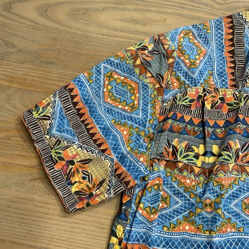 Territory Ahead Wild Blue Southwestern Aztec Button Up Shirt Mens M Short Sleeve - Picture 15 of 17