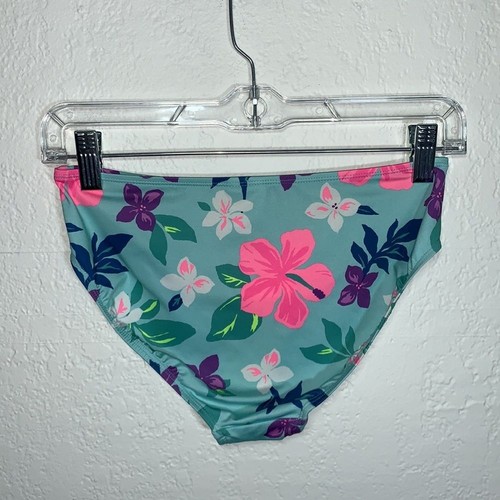 Lands' End Tankini Swimsuit Top and Bottoms In Aqua Tropical Floral Sz Girls 12 - Picture 6 of 9