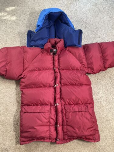 VINTAGE GOOSE DOWN PUFFER JACKET MEDIUM RED w HOOD WESTERN MOUNTAINEERING - Bild 2 von 23