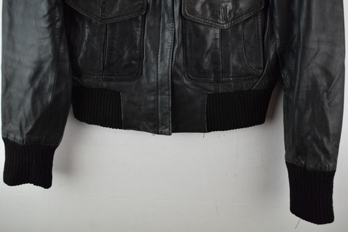 Giacca di pelle nera OASIS taglia UK 14 donna 40 full zip vera pelle - Foto 3 di 10