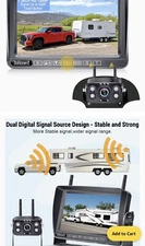 RV Truck Bus Wireless Backup Rear View Camera Night Vision System 7"  Monitor