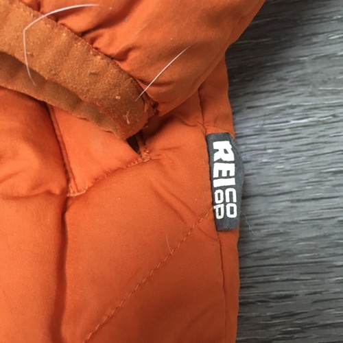 REI Coop Quilted Jacket Puffer Small Zip Camp Hike Fall Light Packable Orange - Picture 6 of 11