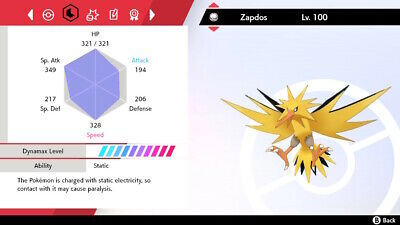 🌟Zapdos Shiny non shiny Best Stats Pokemon Sword and Shield Home