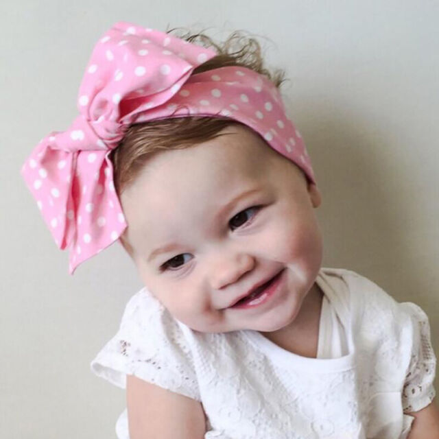 Soft Baby// Girls Kids Toddler Bow Hairband Headband Turban Big Knot Head-Wrap