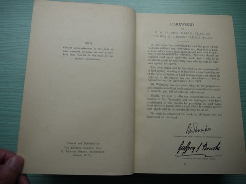 RURAL ESTATE MANAGEMENT by R. CHARLES WALMSLEY H/BACK 1948 1ST EDITION - 第 4/7 張圖片