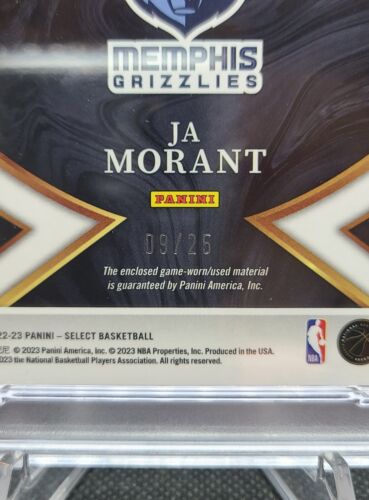 2023 Select Ja Morant Muestras Selectivas Tie-Dye Prizm /25 Parche de 3 Colores PSA 8 - Imagen 3 de 3