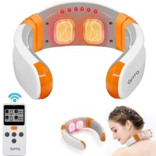 Neck Massager with Heat TENS Unit Electronic Pulse Cervical Pain Relief Remote