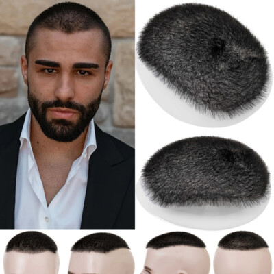 Skin PU Männer Toupet Haaransatz Remy Echthaar Herren Toupee Haarteile Buzz Cut