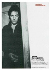 1978 Bruce Springsteen "Prove It All Night"  Song Release Reproduction Print Ad