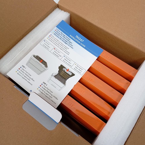 High Yield Toner Cartridge TN247BK/CMY 5 Pk For Brother Printer L3210CW L3230CDW