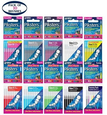 PIKSTERS Interdental Brush Pack of 7, 10 Brushes | All Sizes Discount Price