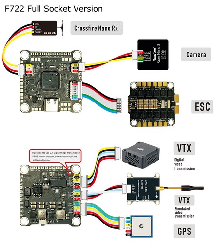 Control de vuelo 9IMOD F722 Flight Stack FC 55A/60A ESC para drone de carreras RC FPV - Imagen 10 de 22