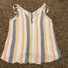 a new approach Womens M Rayon Stretch Top Blouse Sleeveless Striped A31