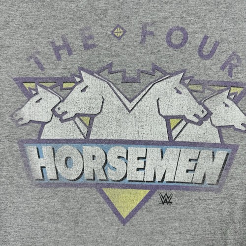 Camiseta de lucha libre The Four Horsemen gris para hombre M cuello redondo gráfico WWE WCW NWA - Imagen 5 de 8