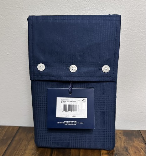 Ralph Lauren Lovan Jacquard Standard Pillowcases Organic Cotton NAVY Retail $185 - Picture 3 of 3