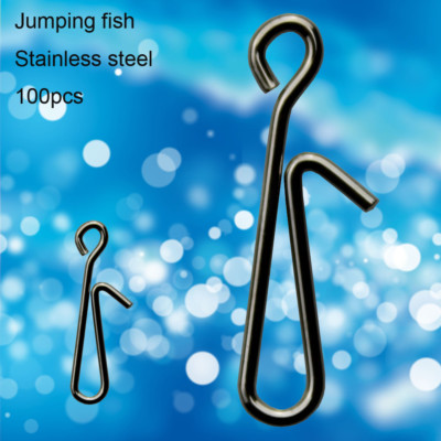 100x Fishing Fast Link Clip Snap Quick Connector Stainless Steel Swivel Tackles