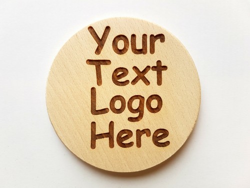 Sottobicchiere in legno di faggio inciso - personalizzato - diametro 90 mm x 8 mm (tondo) - Foto 3 di 3