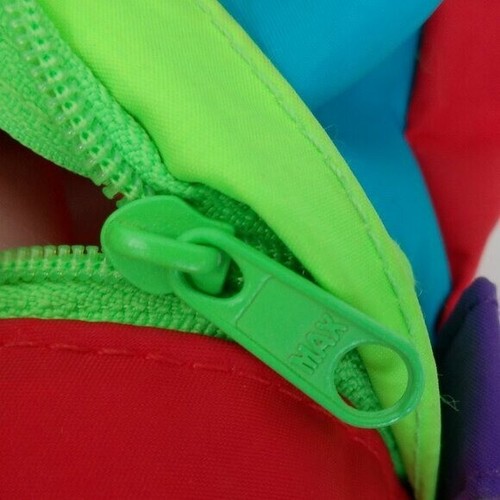 VINTAGE 80s Airborne Backpack Bag Bazaar Ltd. Confetti 1984 Primary Color Block - Picture 8 of 15