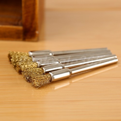 5pcs 5mm Brass Pencil Wire Wheel Brushes for Die Grinder Rotary Tool Wholesale - Picture 2 of 12