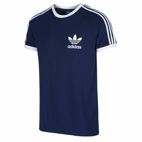 adidas ORIGINAL CLFN T-SHIRT MARINEBLAU RETRO KLEEFOIL TOP T-SHIRT HERREN KALIFORNIEN SOMMER - Bild 1 von 5